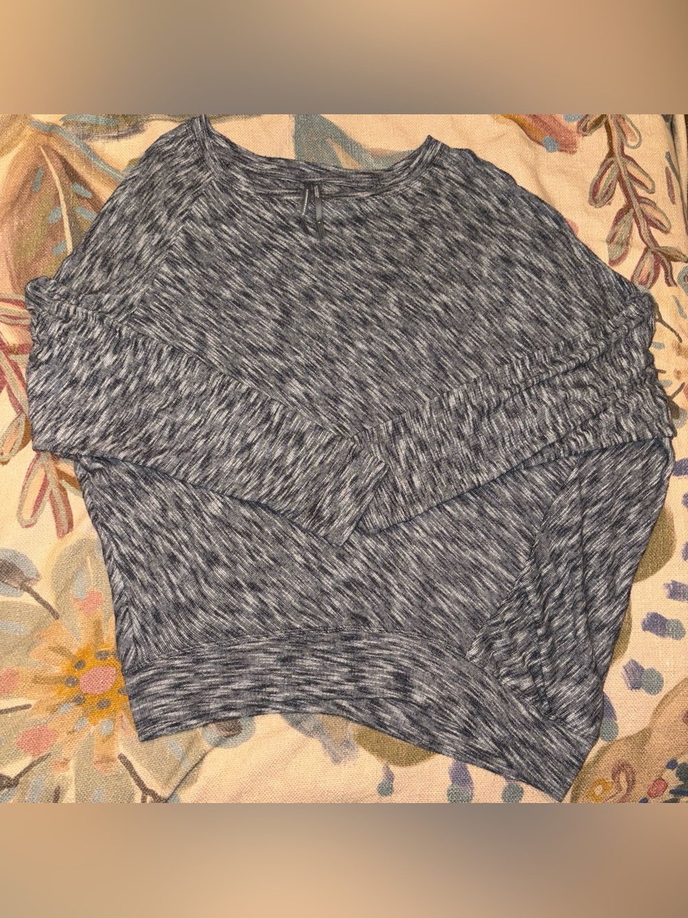 Anthropologie Marled Gray Long-Sleeve Top